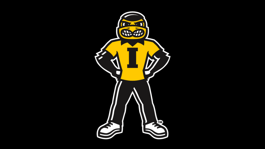 Herky the Hawkeye icon on black background